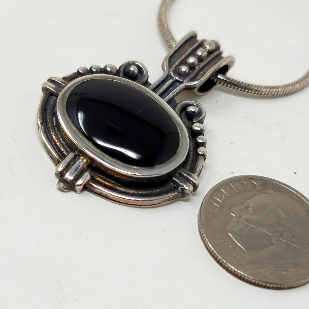 Sterling Silver Onyx Necklace